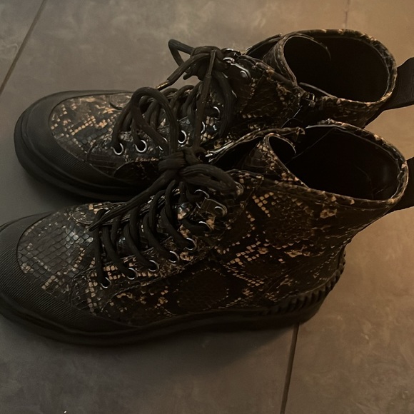 Sam Edelman Combat Boots - Warm Taupe Snake print - Picture 4 of 4